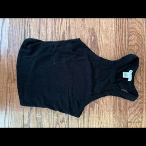 Black halter top ribbed